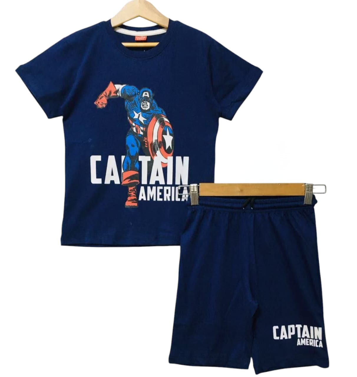 Captain America Charcoal Nicker Suit -Boys