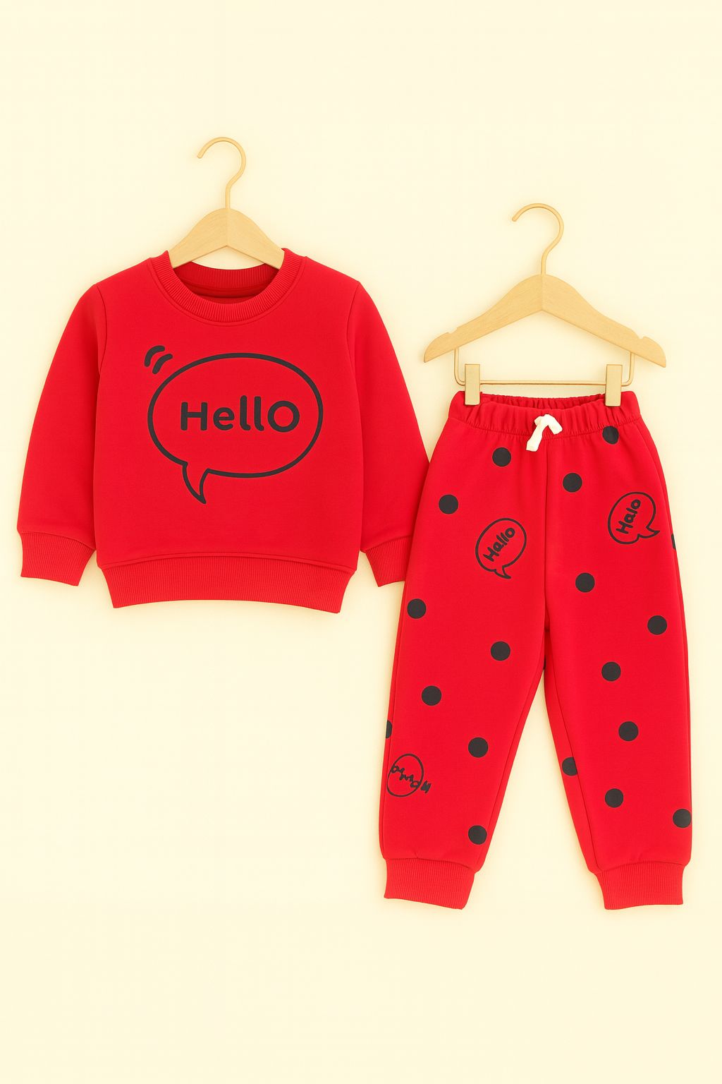 Hello print red tracksuit- Boys (R-54)