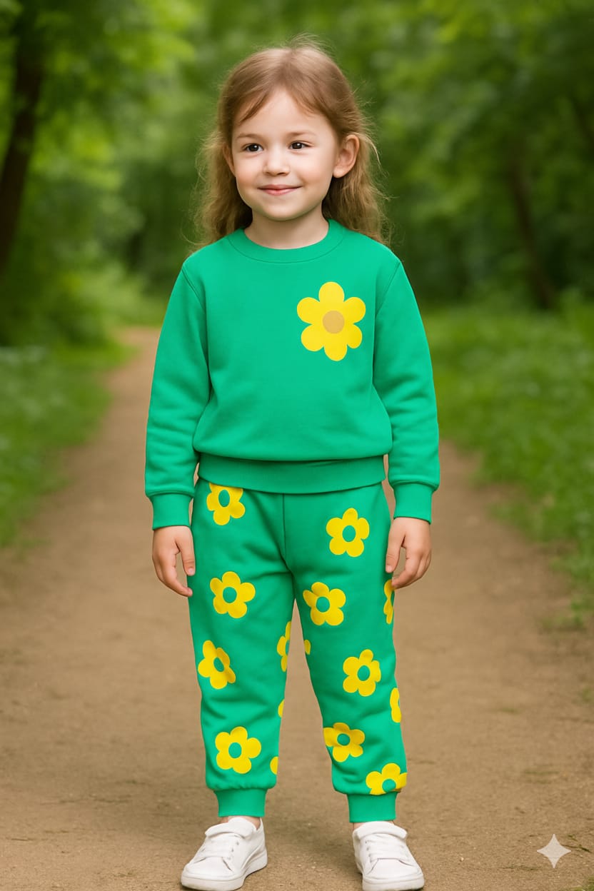 Sun flower c-green track suit- Girls (R-5)