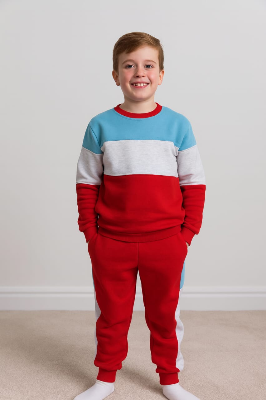 Three penal sky and red track suit- Boys