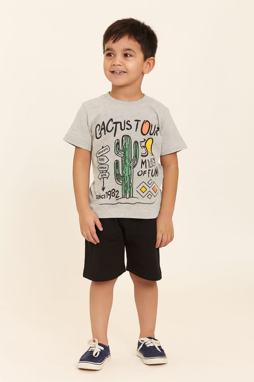 Cactus Tour Oatmeal Nicker Suit-Boys