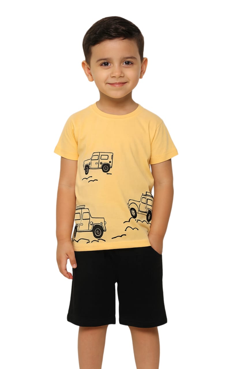 Jeep Print Peach Nicker Suit Boys
