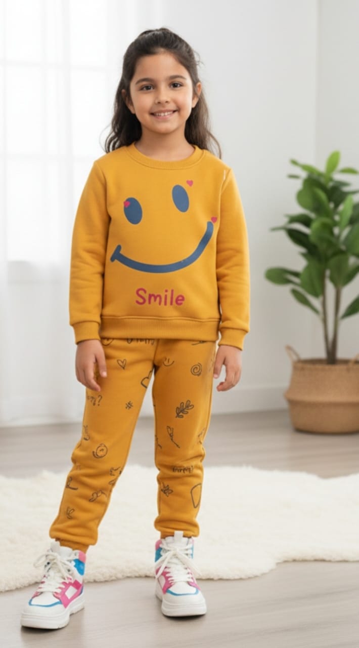 Smile mustard track suit- Girls (R-6)