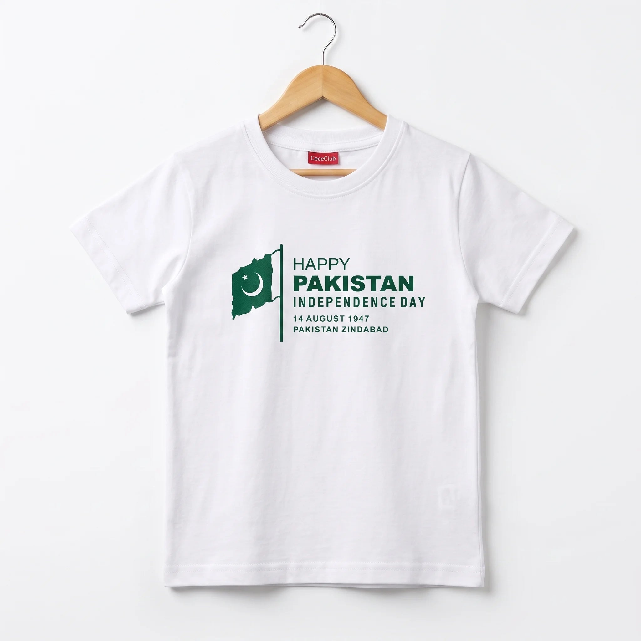 Azadi Special Boys Printed Flag Bearer Independence Day Shirt - White