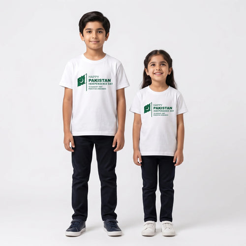 Azadi Special Boys Printed Flag Bearer Independence Day Shirt - White