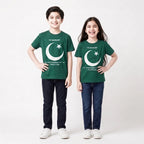 Azadi Special Boys Green Chand Tara 14 August Independence Day Shirt