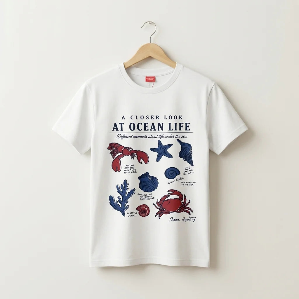 Ocean Life White T-Shirt For Boys (152N)