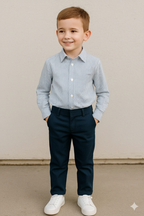 Silver & Black Dots Full Sleeve Casual Shirt Boys