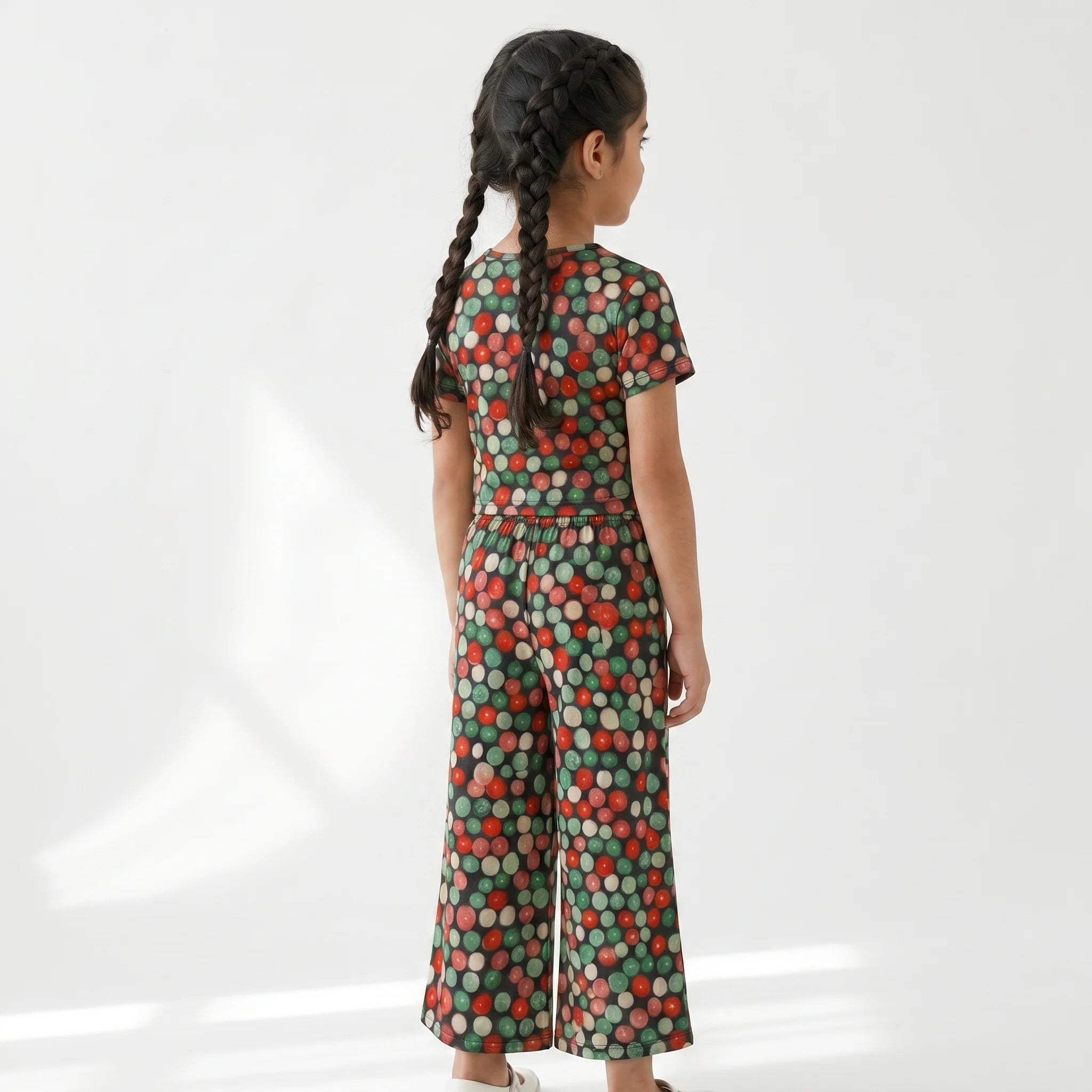Red & Blue Dots Print Navy Skate Fish - Girls