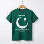 Azadi Special Boys Green Chand Tara 14 August Independence Day Shirt