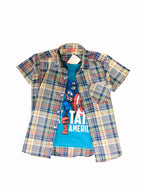 Captain America Blue & Orange D/Shirt- Boys