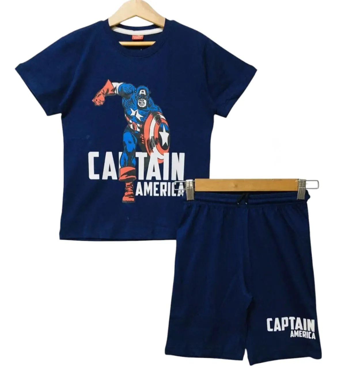 Captain America Charcoal Nicker Suit -Boys