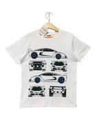 Cars Print White T-Shirt Boys