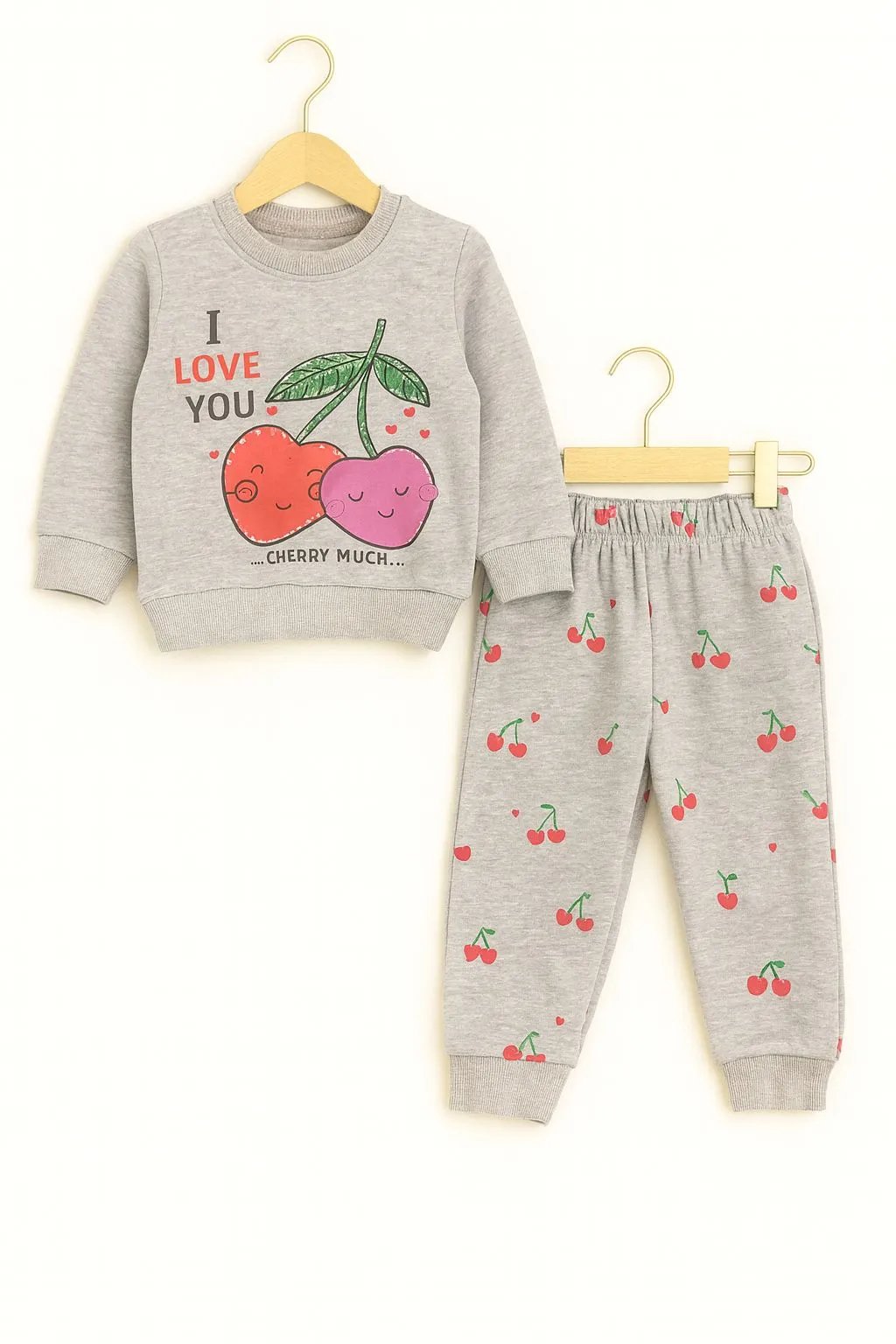 Cherry Much Oatmeal Tracksuit for Girls (R-4)