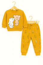 Cute Bear & Bunny mustard Track suit-Boys (R-46  )