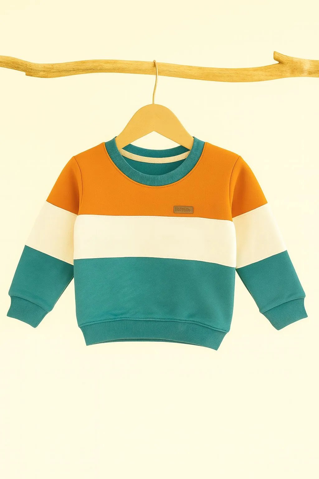 Three Panel Orange and Teal Sweatshirt - Boys