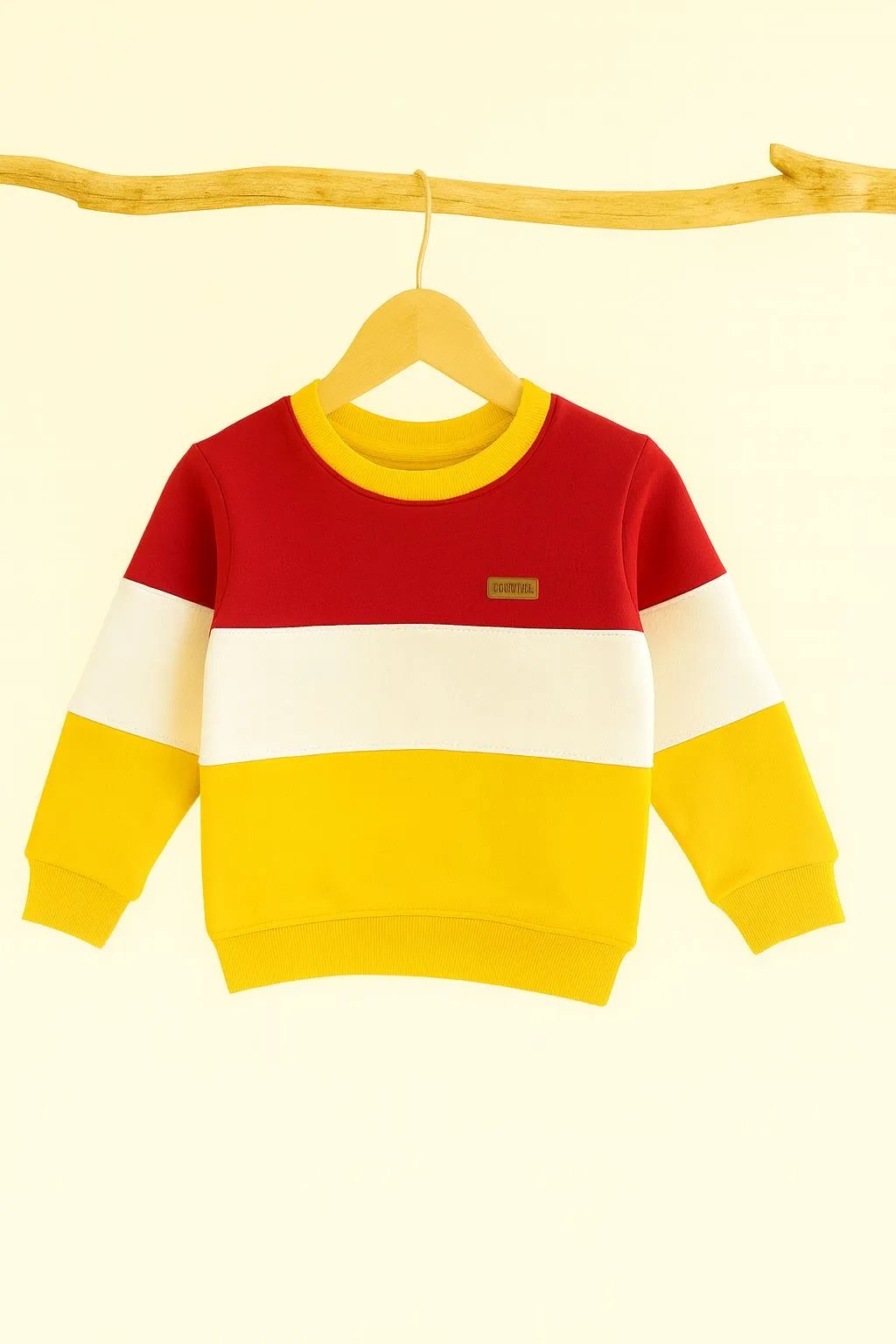 Three Panel Red and Yellow Sweatshirt - Boys (R-99)