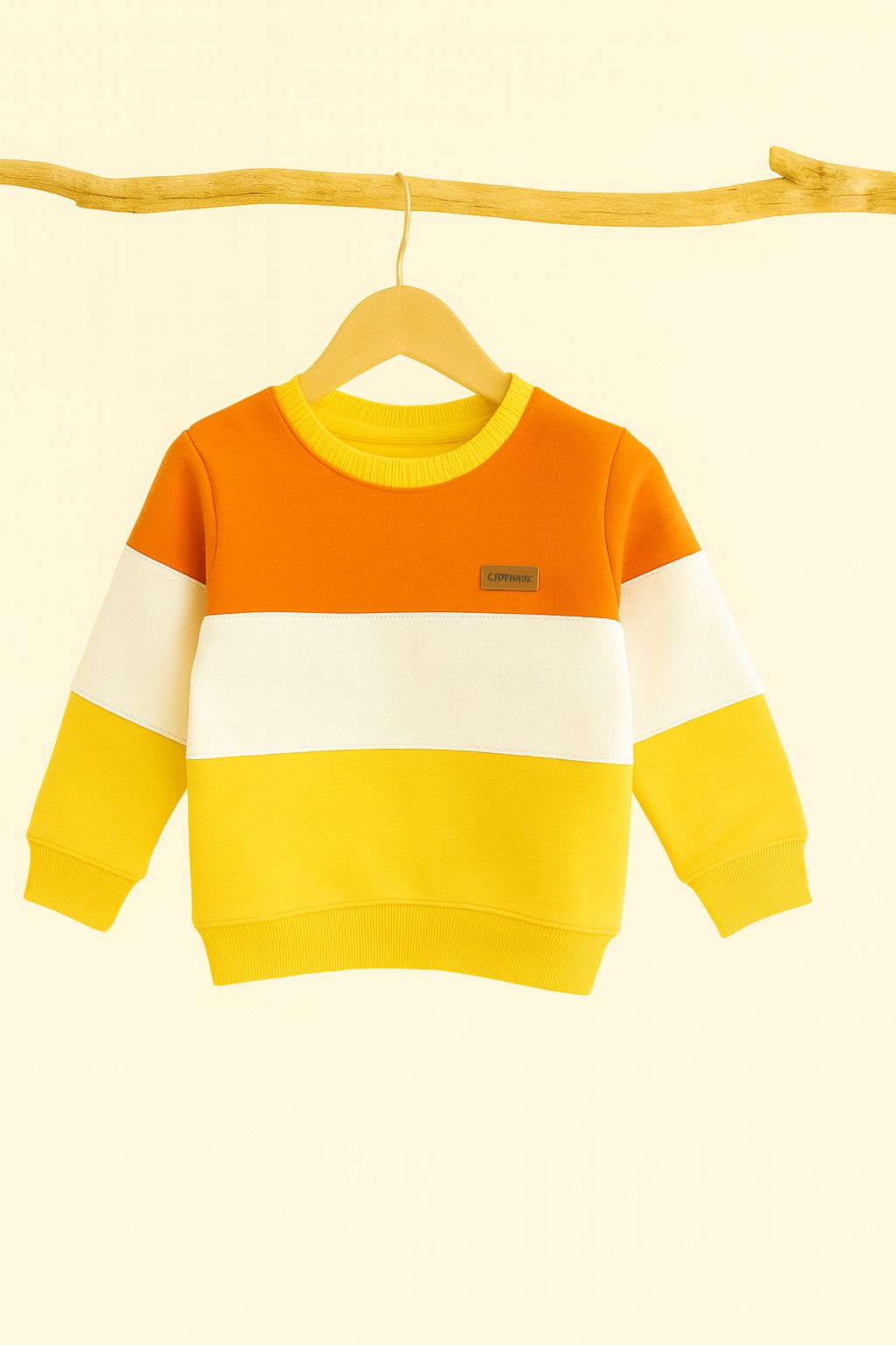 Three penal orange and yellow sweatshirt-Boys (R-99)