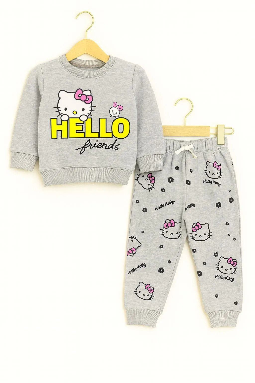 Hello Friends Oatmeal Tracksuit for Girls (89N)