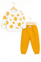 Mustard petal outfit white track suit- girls (R-2)