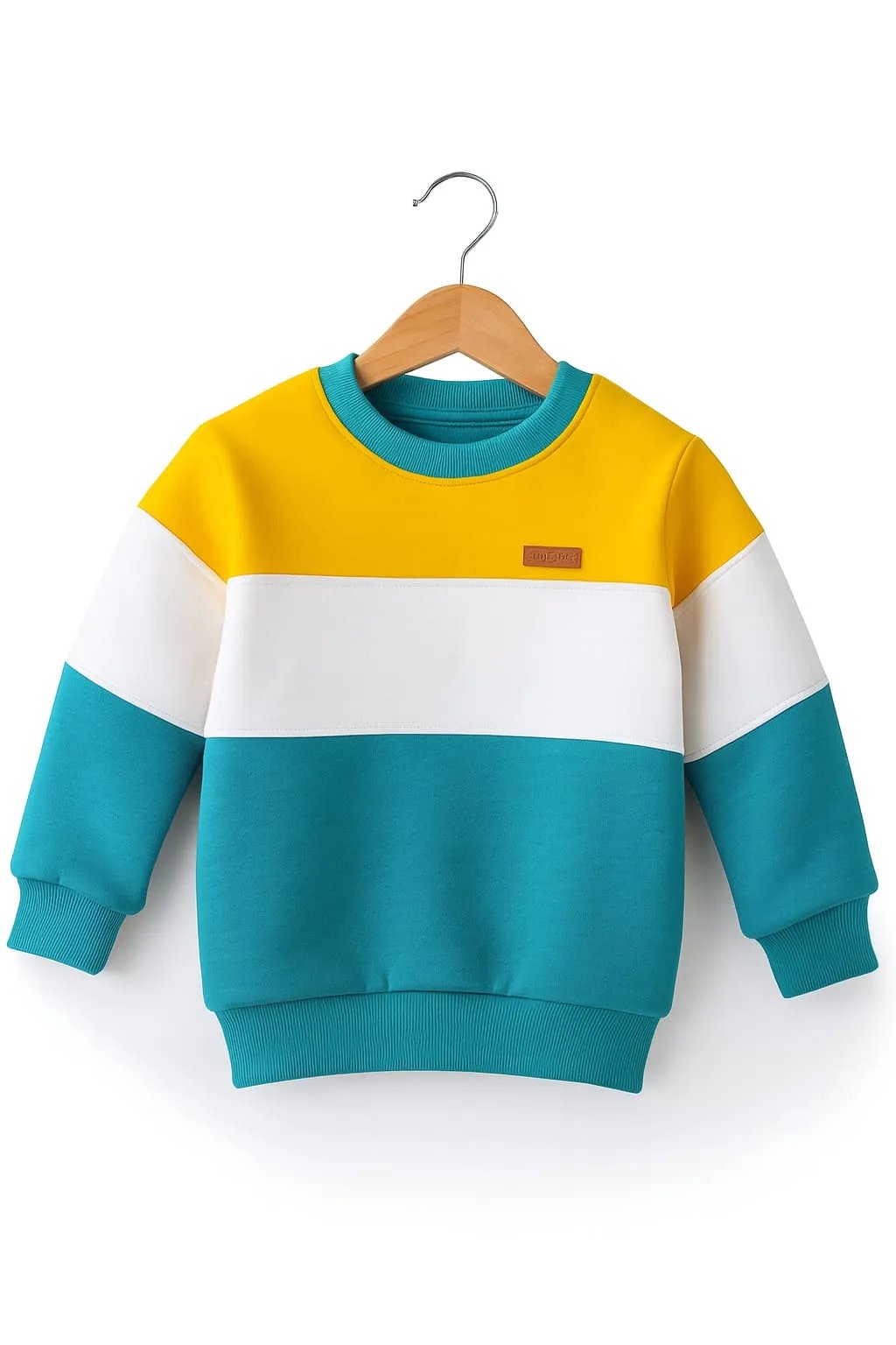 Three Panel Yellow and Teal Sweatshirt - Boys