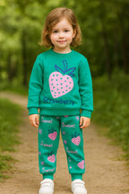 Sweet strawberry C-green track suit- Girls (R-9)