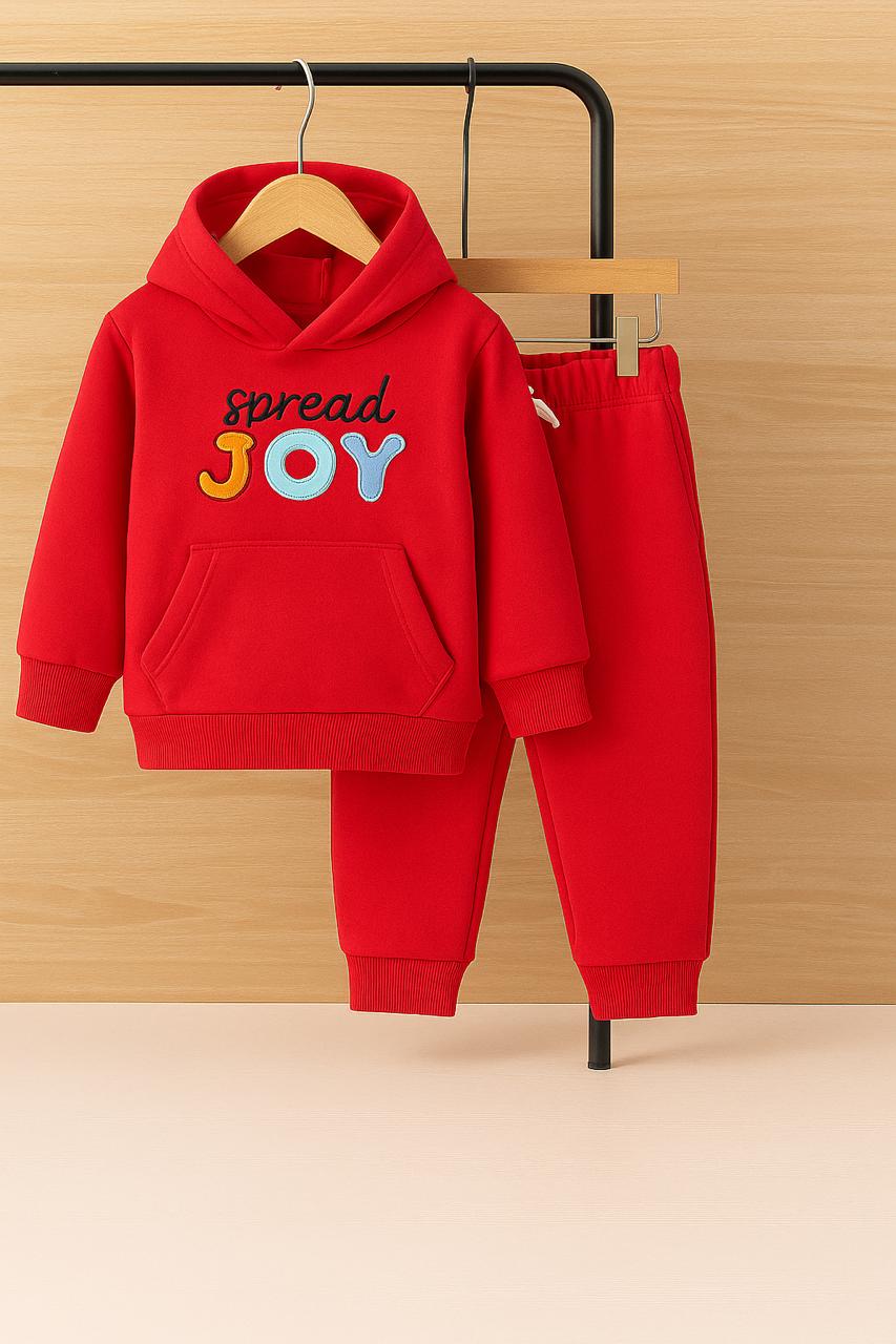 Spread joy red hoodie track suit-Boy