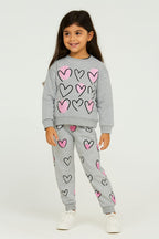 Nine heart gray track suit- Girls