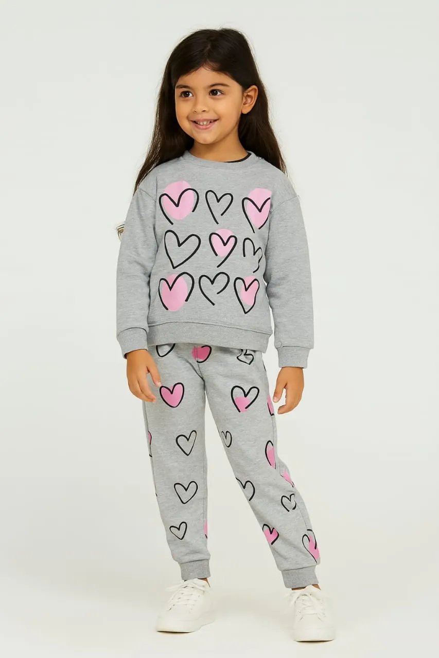 Nine heart gray track suit- Girls(R-21)