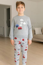 Car craze cozy gray track suit- BOYS
