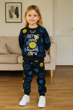 Cute smile navy track suit- Girls