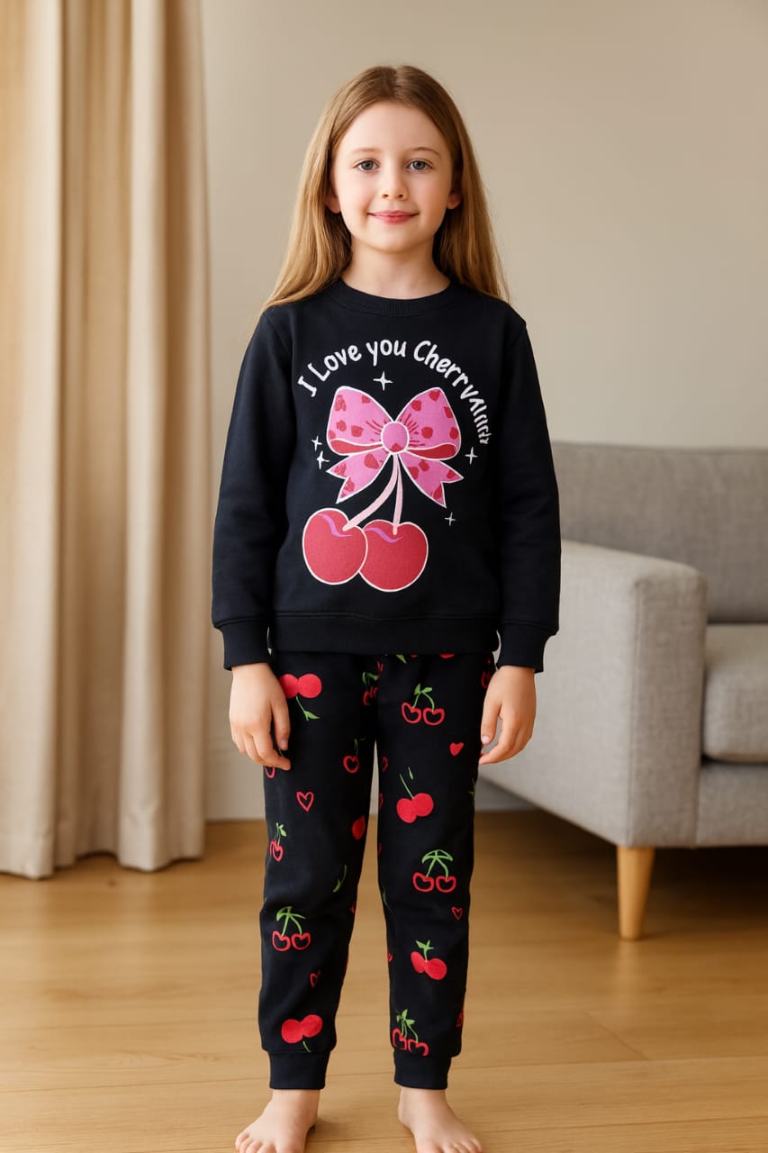 Cherry much black track suit- Girls(R-20)