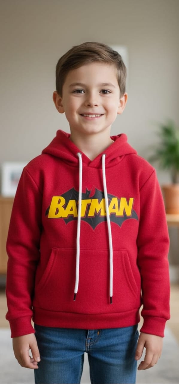 Batman print red hoodie- Boys(R-141)