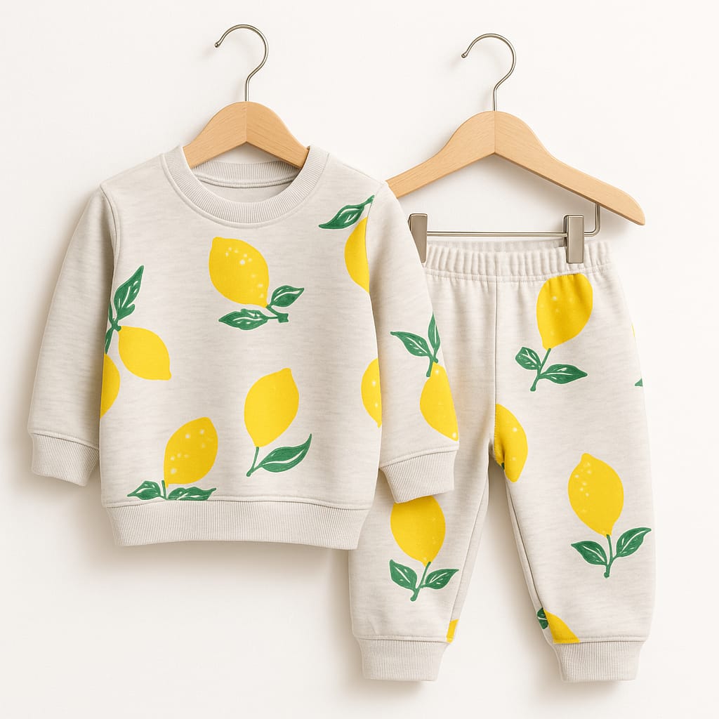 Lemon printing light gray track suit(R-24)