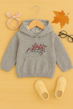 Beautiful flowers gray hoodie- Girls(R-125)