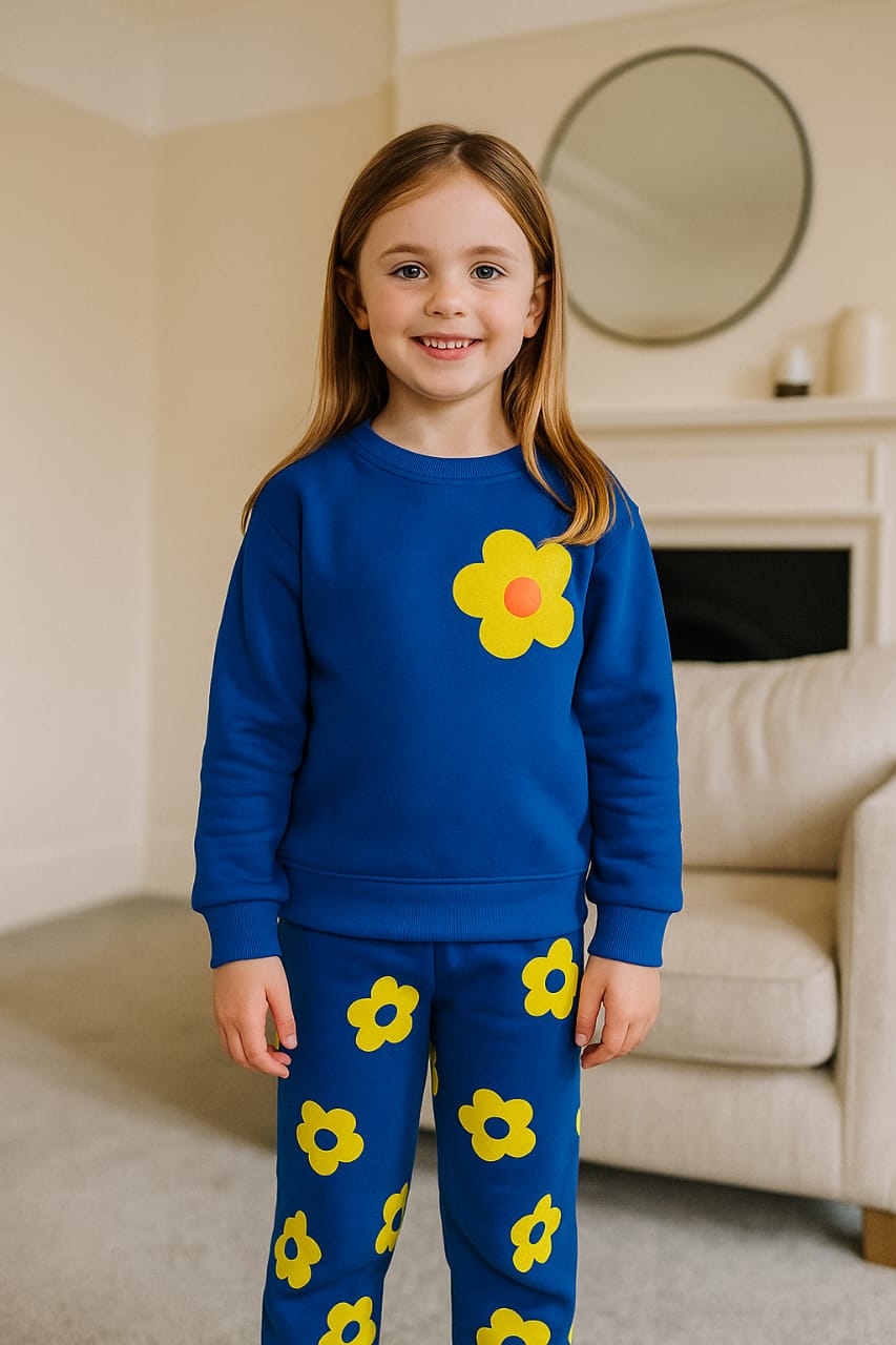 Sun flower blue track suit- Girls(R-36)