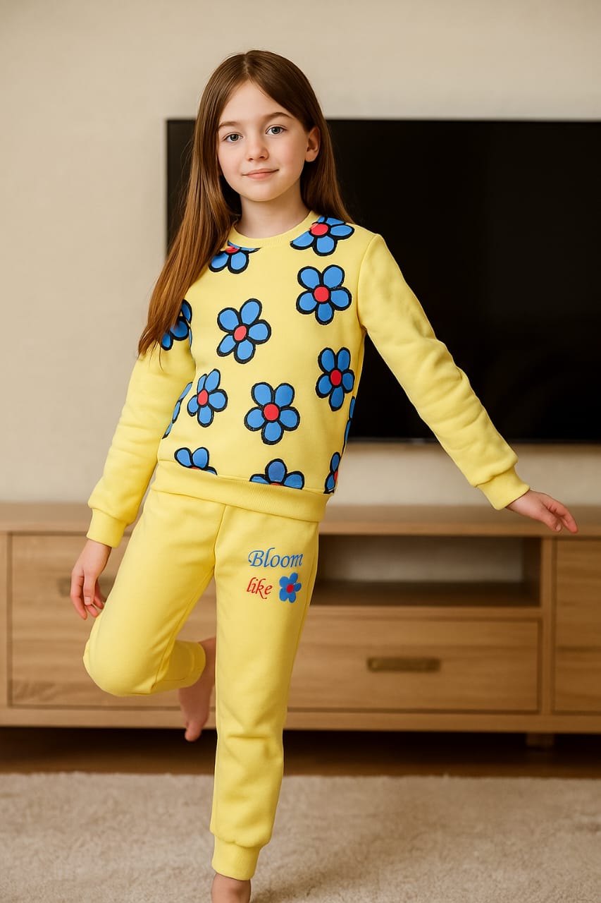 Sun flower yellow track sut- Girls(R-23,77)