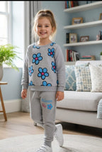 Sun flower gray track suit- girls(R-34,82)