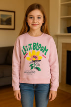 Let it bloom baby pink sweatshirt- Girls(R-135,142)