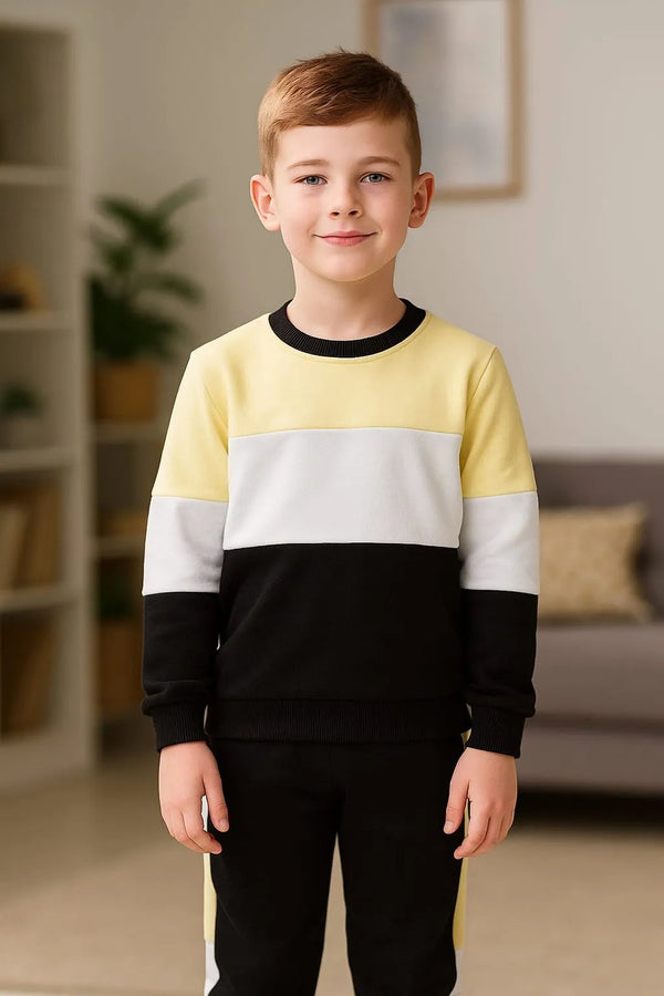 Three Panel Yellow and Black Tracksuit for Boys (97N)