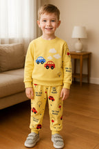 Car crazy light yellow track suit- Boys(R-39)