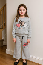 Three heart gray flapper track suit- Girls(R-12)