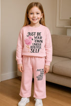 Just be your own baby pink flapper track suit- Girls(R-38)