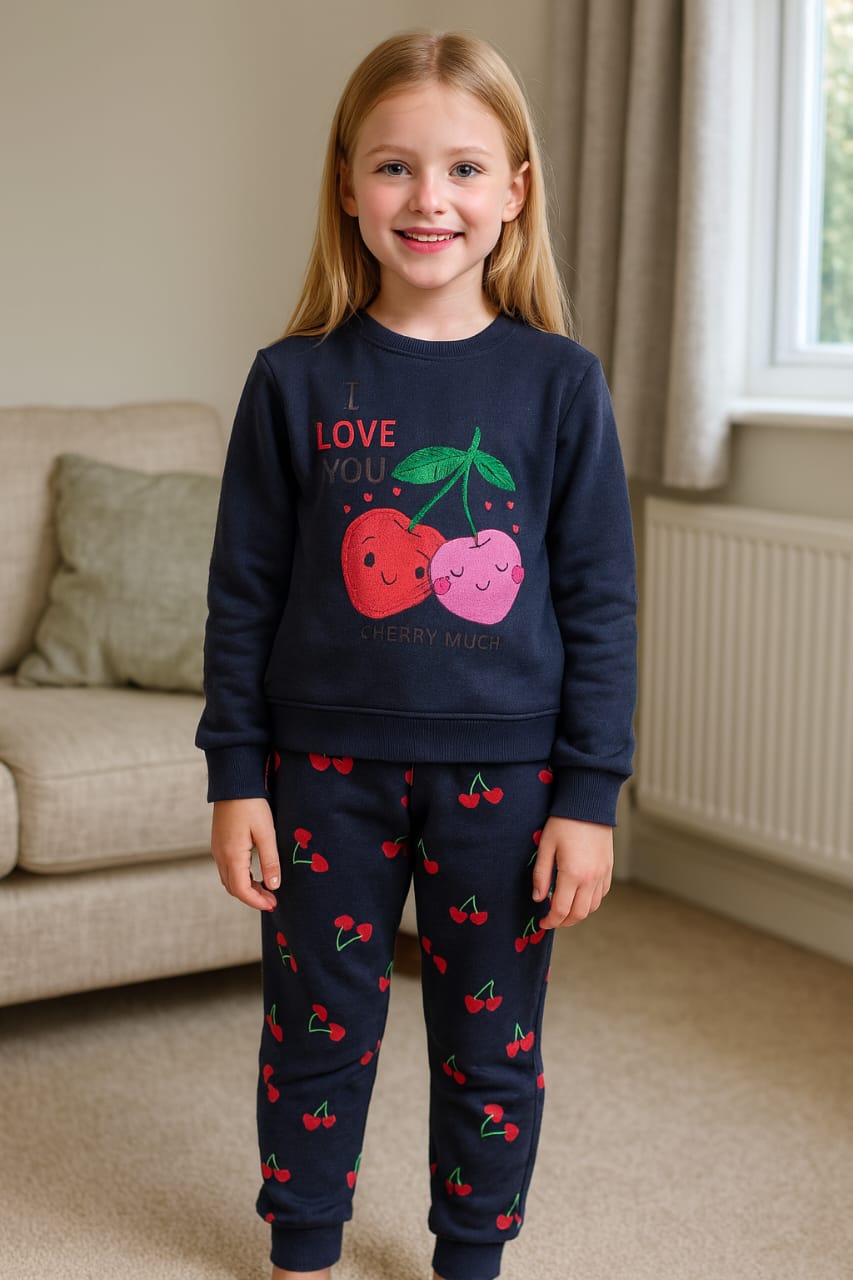 Cherry much navy track suit- Girls(R-110)