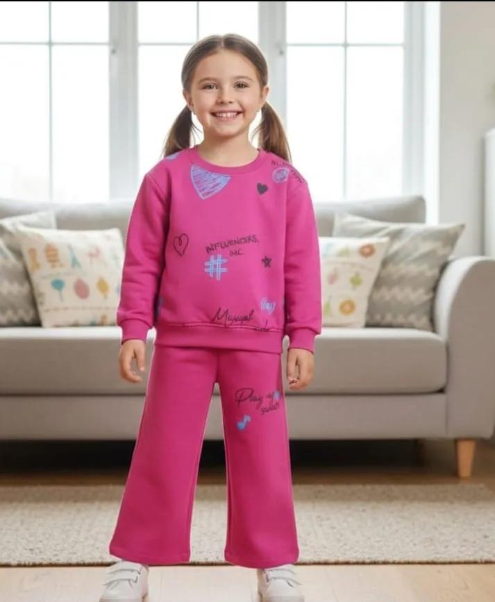Musical Pink Flapper Tracksuit for Girls (63N)