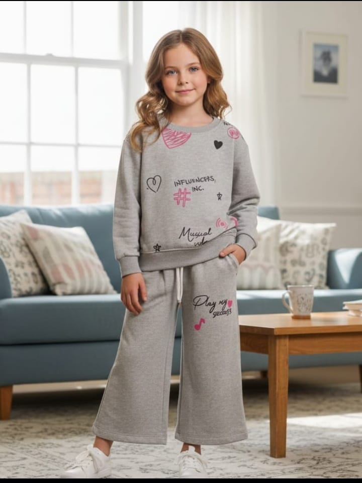 Musical instrument gray flapper track suit- Girls(R-28)