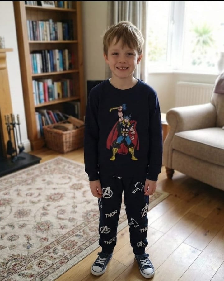 Thor print navy track suit- Boys