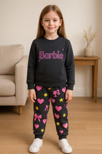 Barbie black track suit- Girls