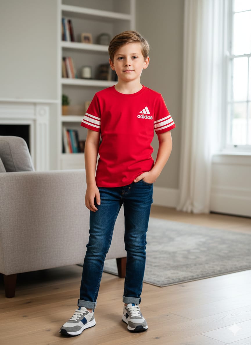 Addidas print red T-shirt- Boys