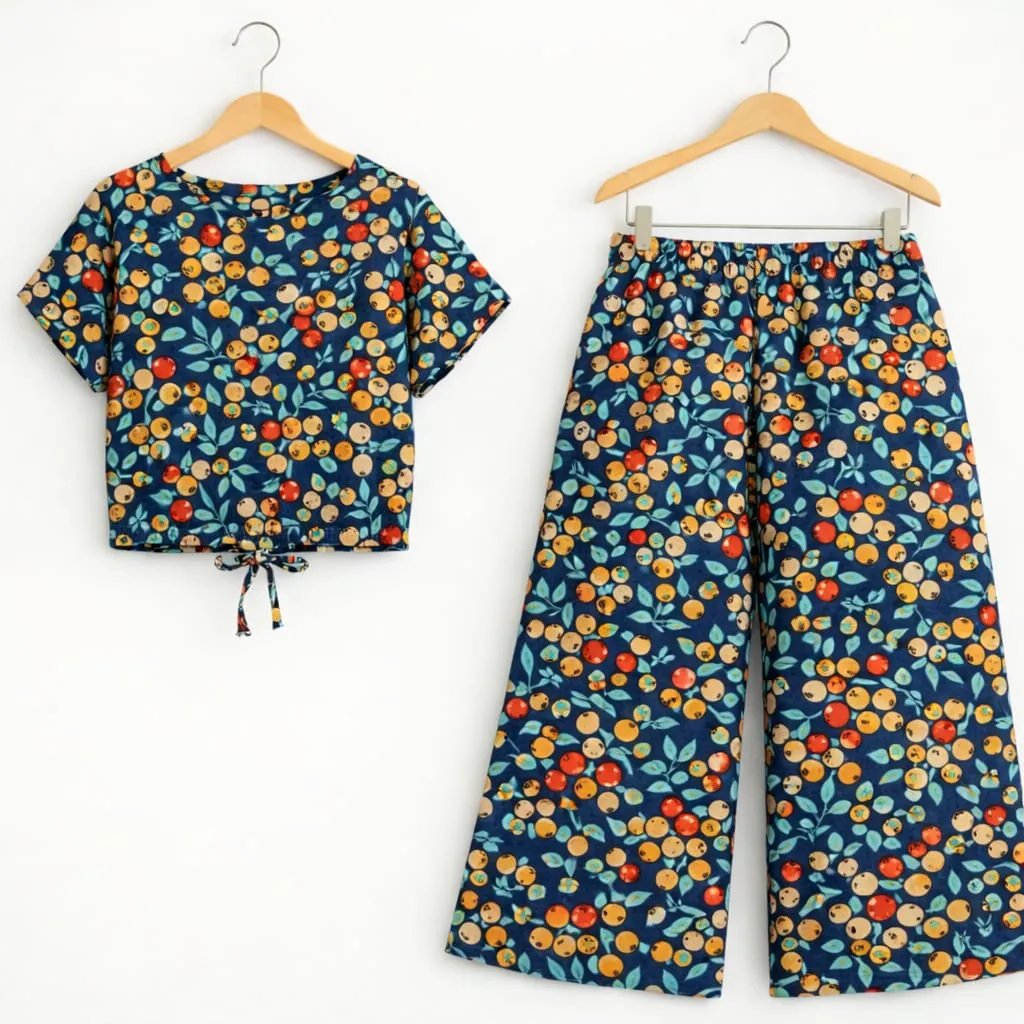 Multiple dots print Blue skate Fish- Girls